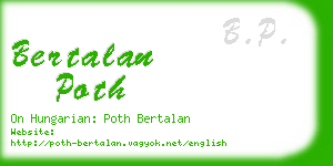 bertalan poth business card